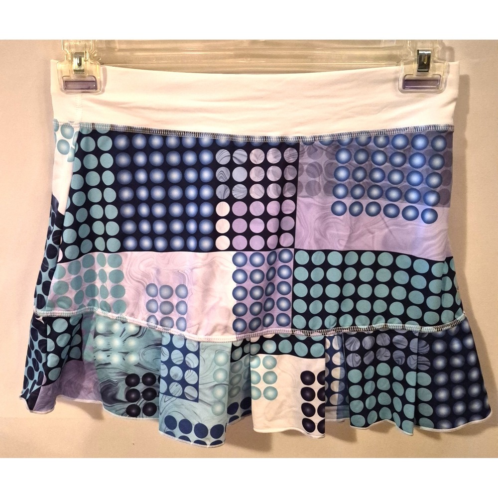 Sofibella 13" Skort Tennis Skirt Small Ruffle Multi-Dot Golf Pickleball 7016 NEW
